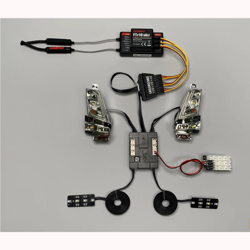 JUWUBA 1:14 Schaal Simulatie Verlichtingssysteem Waterlamp Groep voor Tamiya RC Truck Kipper VOLVO F16 750 56360 Model Auto DIY Onderdelen