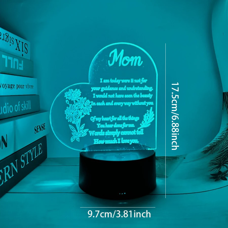 1pc Sister Night Light, Send Sisters To Send Girlfriends Gifts, 7 Color Change 3D Acrylic Night Light To Send Friends Birthday G