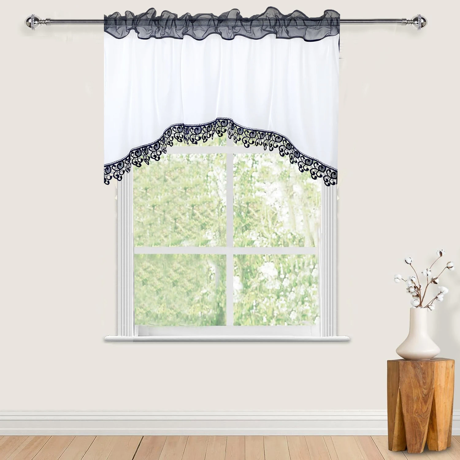 

Flying Sheer 27 inch Curtains Living Room Window Curtain Bedroom Kitchen Short Curtain Panels 1 Panel 57"x27.5"