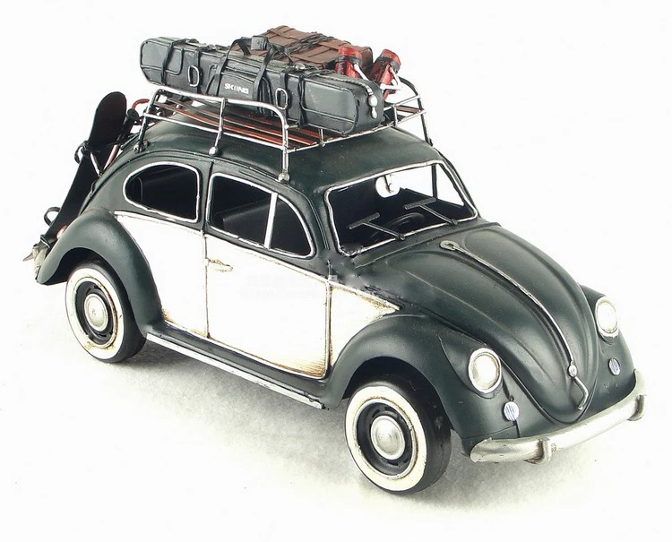 #@2021 High Quality Hot Sale Volkswagen Beetle Ski Classic Car Model Antique Iron Bar Cafe Restaurant Decorations