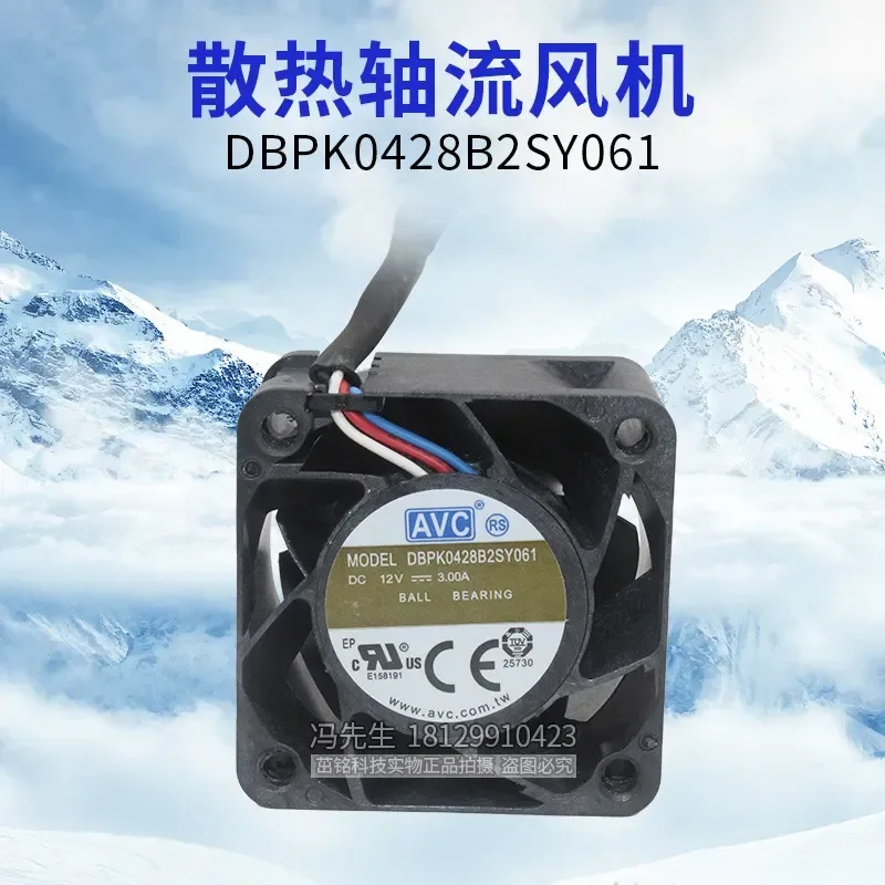 Genuine AVC 4028 12V 3A 4-wire PWM Cooling Fan for DBPK0428B2SY061 with Large Air Volume and 4 cm Size