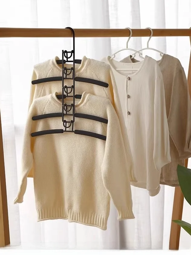 

Многослойная вешалка для одежды для домашнего использования, противоскользящая, бесшовная, складная, экономит место, инструмент для хранения вещей в шкафу, подходит для всех возрастов и полов.