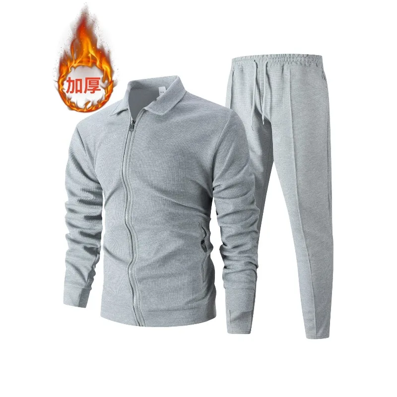 2025 معطف الرجال الخريف الشباب الهراء سستة جيب التلبيب سليم سترة الرجال دعوى ملابس رجالي رياضية الرجال القمصان Sweatpants #6