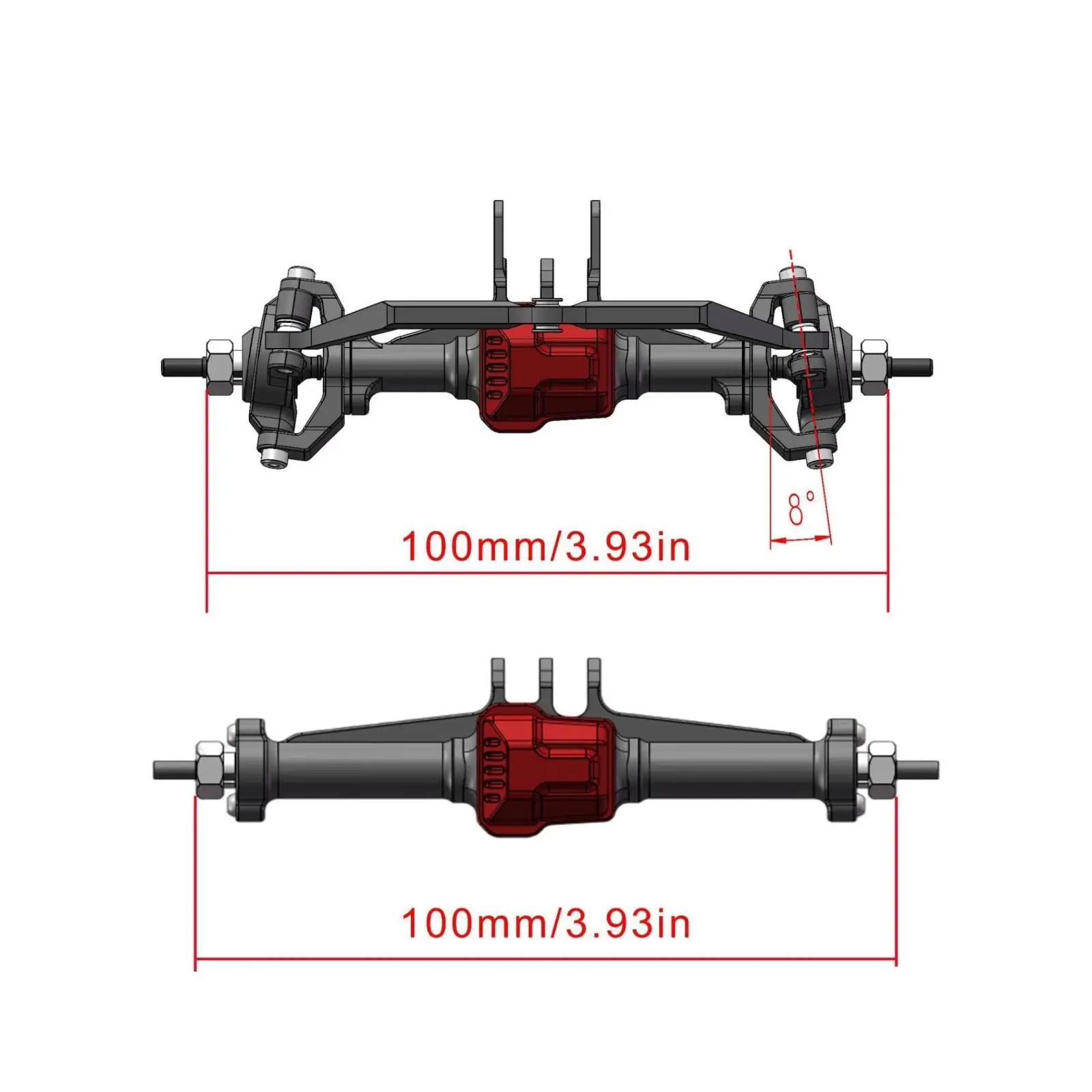 RC Vehicle Metal Axle Front Bridge Kit for 1 16 Scale Crawler Trail Driving Upgrade Durable Part