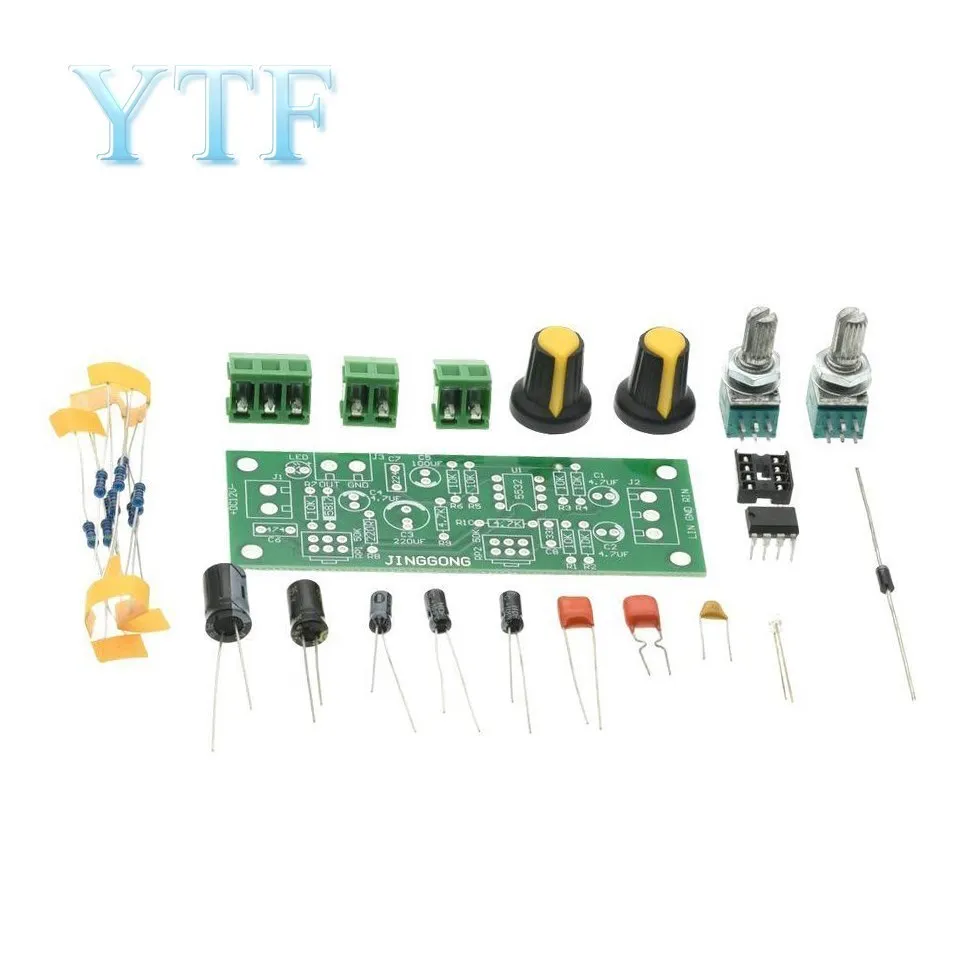 Placa de etapa frontal de Subwoofer con sobrepeso, placa de filtro de paso bajo, placa de tono de etapa frontal, PCB terminado, potencia única de 10-24V