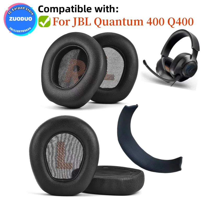 

Protein Leather Earpads Cushions for JBL Quantum 400 Q400 Headphones, Replacement Ear Pads Headset
