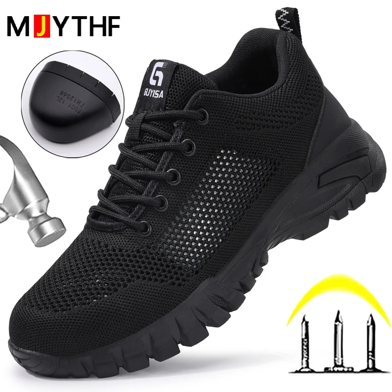 Breathable in summer Safety Shoes Men Anti-smash Anti puncture Work Sneakers Steel toe shoes comfort Protection Shoes Non-slip