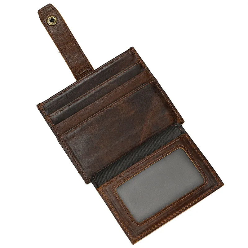 Crazy Horse – porte-cartes rétro en cuir véritable pour hommes, porte-cartes de crédit, d'identité, portefeuille pour hommes, couverture de passeport, chemises de cartes