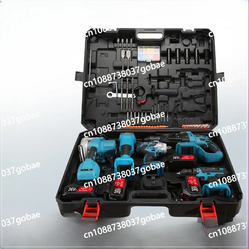 

Brushless Lithium Electric Tool Set, Lithium Impact Drill, Angle Grinder, Electric Drill Wrench Four Piece Set