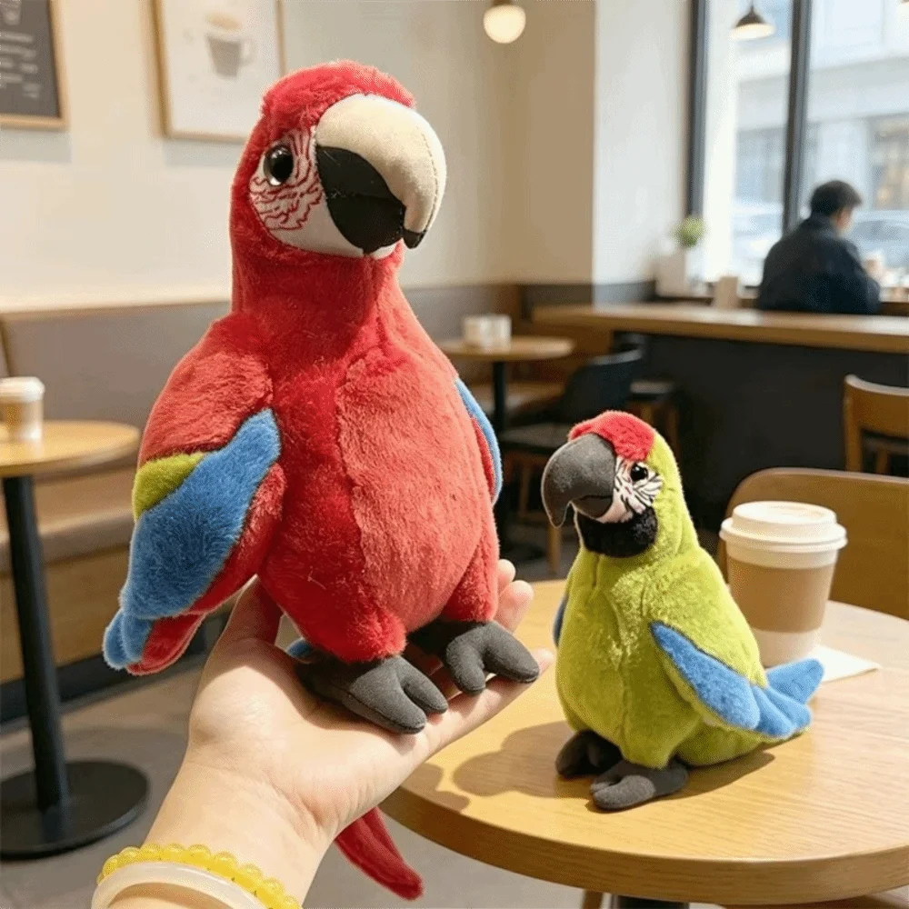New Soft Parrot Plush Toy Colorful Vivid Lifelike Macaw Stuffed Animal Realistic 22cm Parrot Stuffed Doll Gift for Boys Girls
