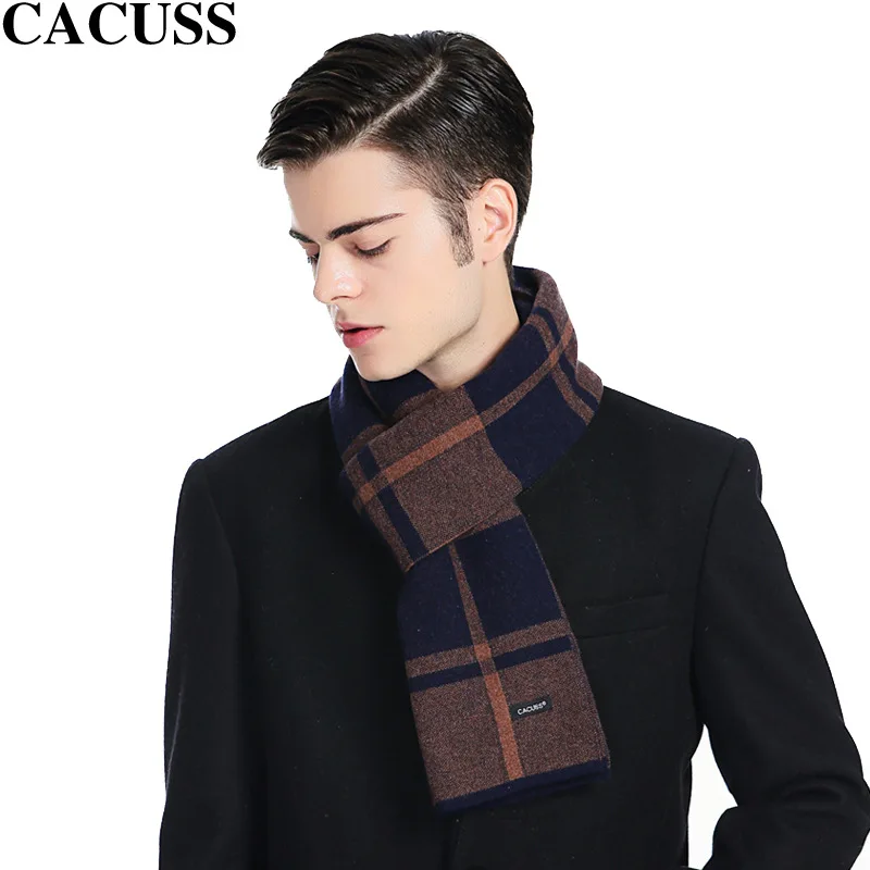 Scarf Spot Wholesale Direct Sales Autumn and Winter New Men Retro Warm Lattice Splicing Wool Business Birthday Gift Box Outdoor