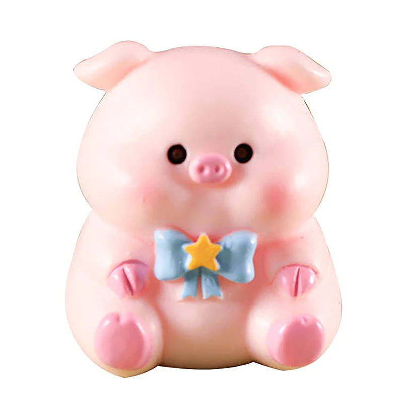 Mini Cute Pig Figurine Animal Model Moss Micro Landscape Home Decor Miniature Garden Decoration Accessories