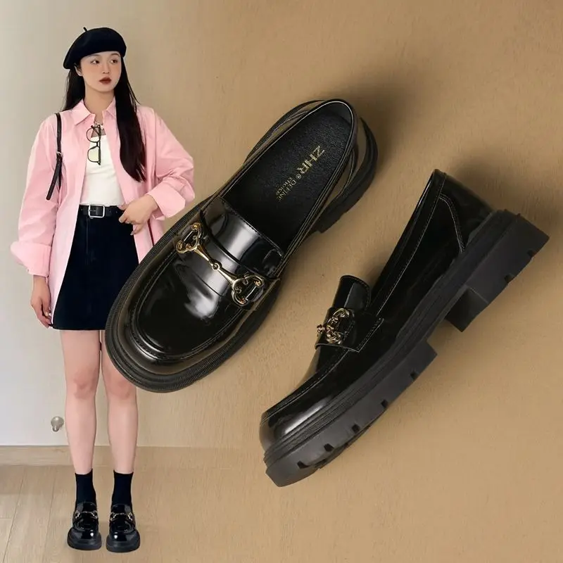 Loafers Women Shoes 2024 New In Fashion Platform Thick Bottom Spring Autumn Outdoors Leather Soft Comfortable Casual Shoes