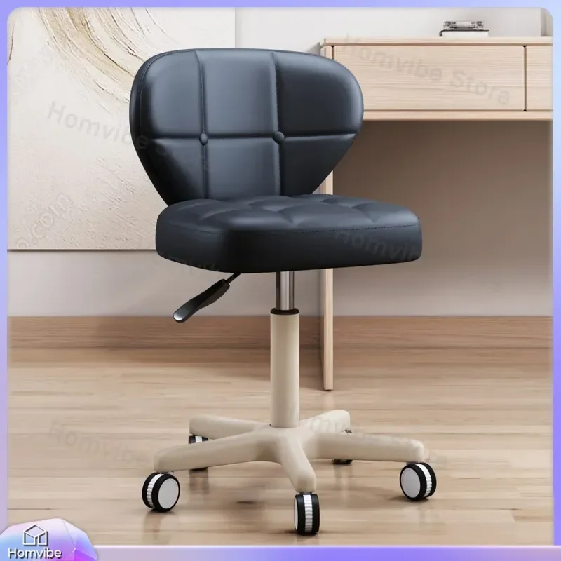 for Pulley Moving Small Chair Universal Wheel Beauty Salon Stool Swivel Seat Rotatable Lifting Manicure Chair with Wheels