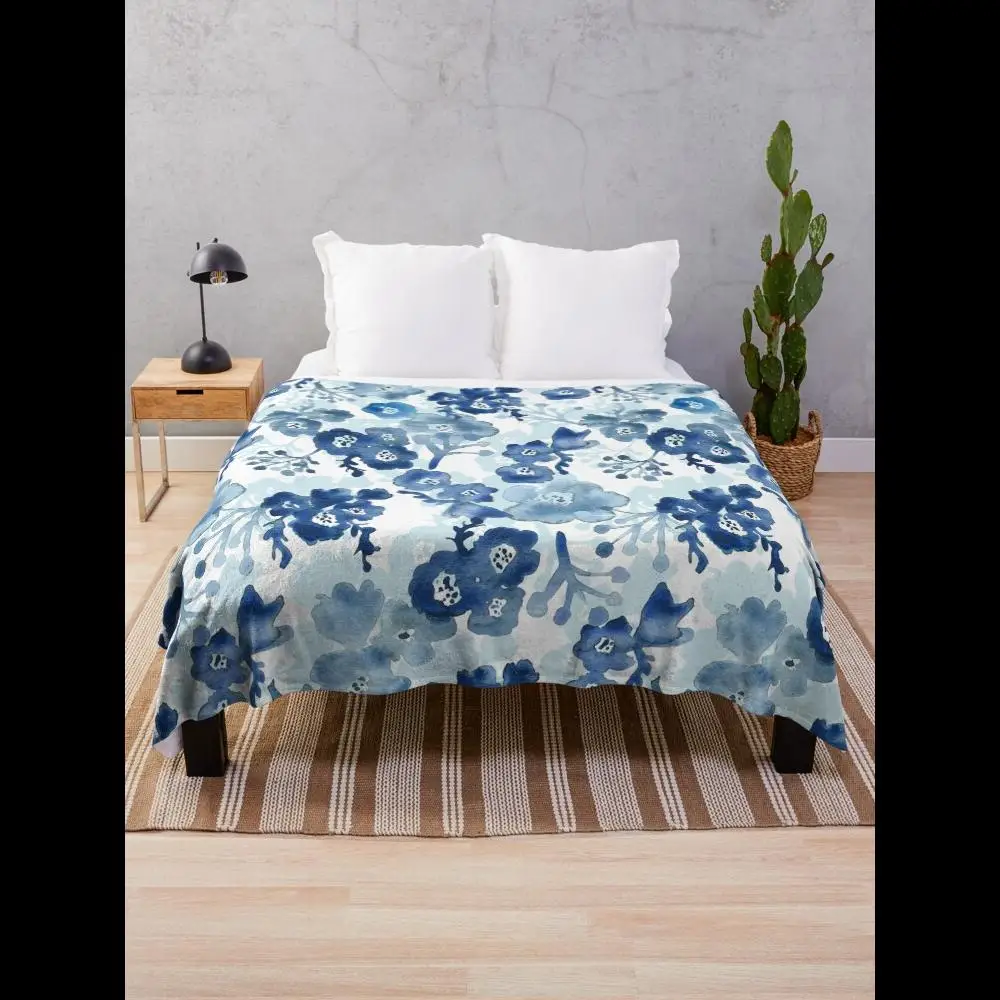 

Одеяло «Цветы чернил», мягкий плюшевый флис, современный художественный дизайн, декор для гостиной, теплое уютное одеяло для дивана