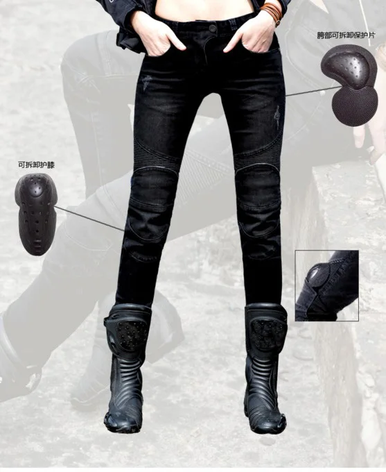 

Uglybros Motorcycle Jeans Women Silicone Protector Detachable Casual Fashion Racing Road Rider Four Seasons Motorbike Pants