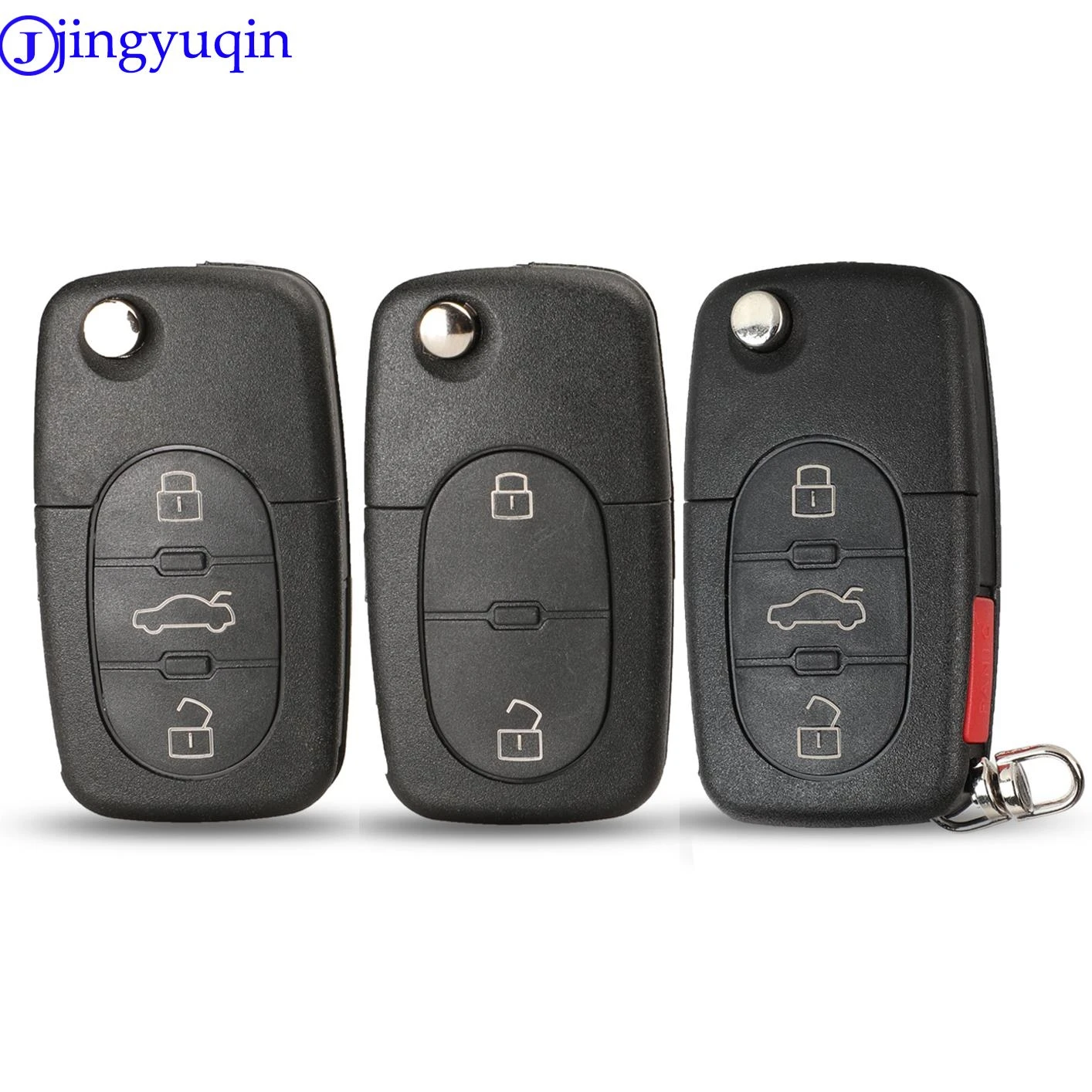

jingyuqin Remote Folding Car Key Shell Case For Volkswagen Vw Jetta Golf Passat Beetle Skoda Seat Polo B5 Key Cover