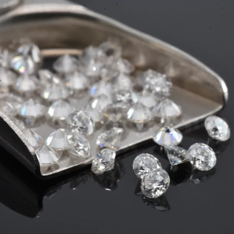 Moissanite Stone Small Size Round Cut 0.8mm~2.9mm 1.0ct / Pack D Color Charms Gemstone Advanced Jewelry Making Materials