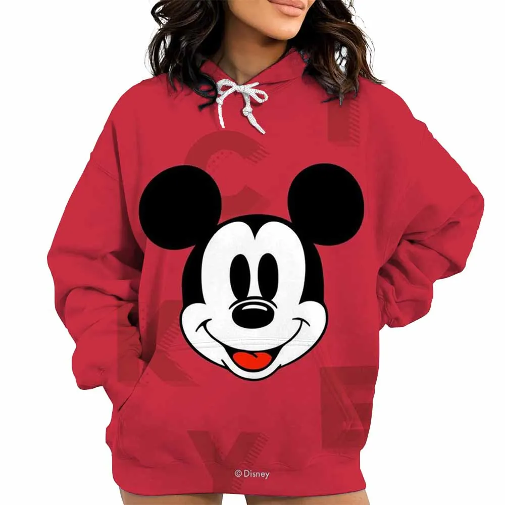 Retro herfsthoodies voor mannen en vrouwen bedrukte Mickey Mouse-patronen Street Style Street-vest met capuchon en lange mouwen