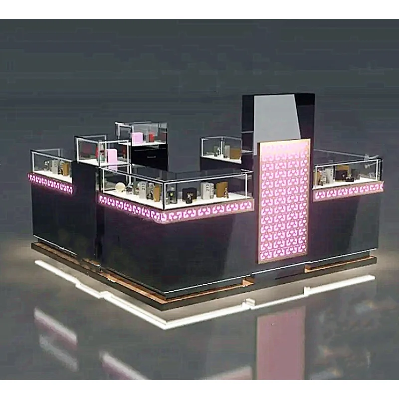 

Customized. Modern design perfume display glass fragrance display counter luxury mall perfume kiosk mall cosmetic kiosk