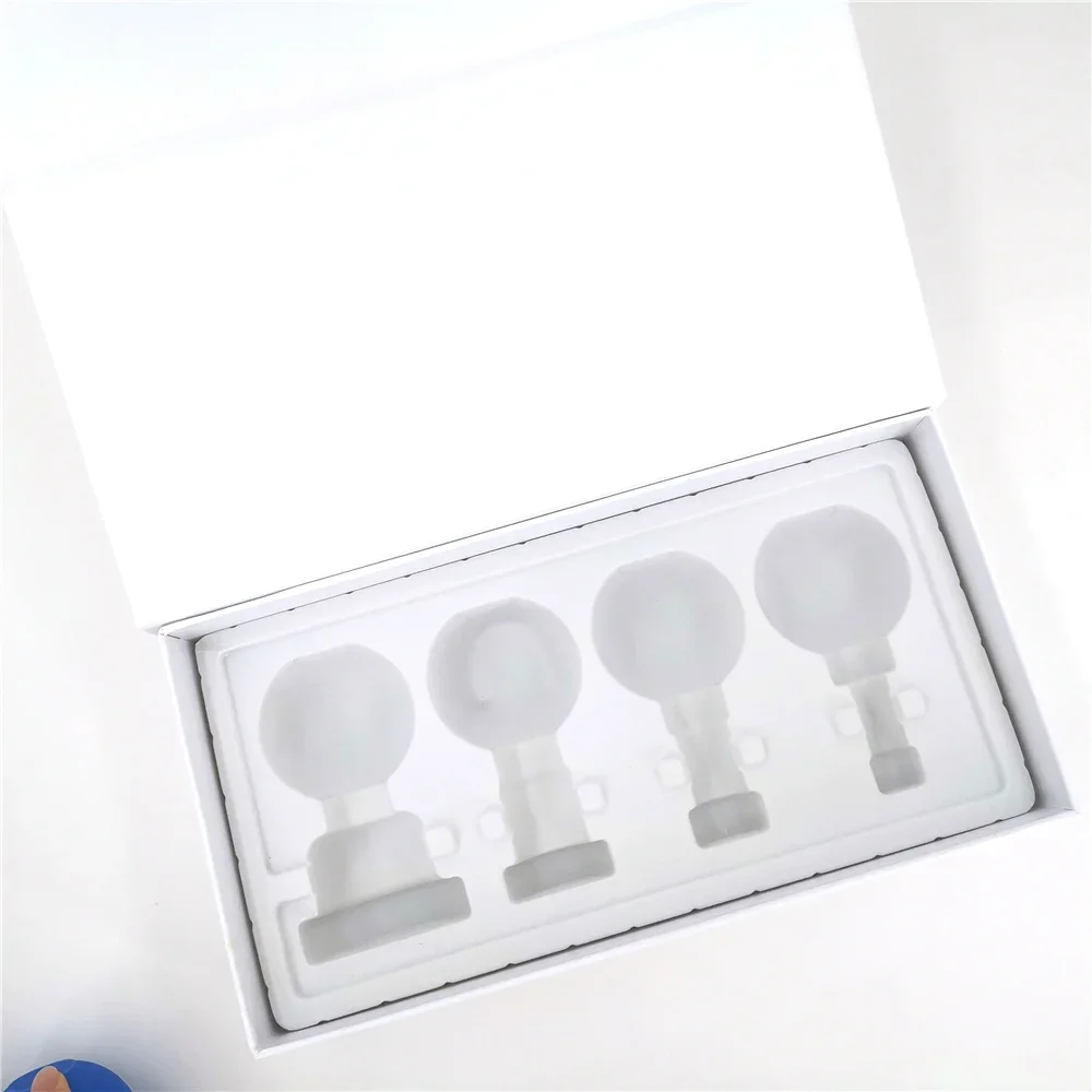4 Stuks Gezondheid Massage Vacuüm Cupping Cups Set Rubberen Kop Glas Anti Cellulite Massage Chinese Therapie Gezicht Cupping Set Blikjes