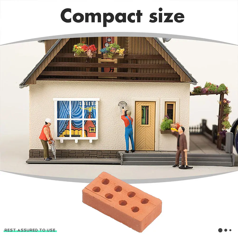 150Pcs Miniature Bricks Tiny Stackable Pieces for DIY Construction Dollhouse Mini Garden Accessories Realistic Fake Brick Tiles