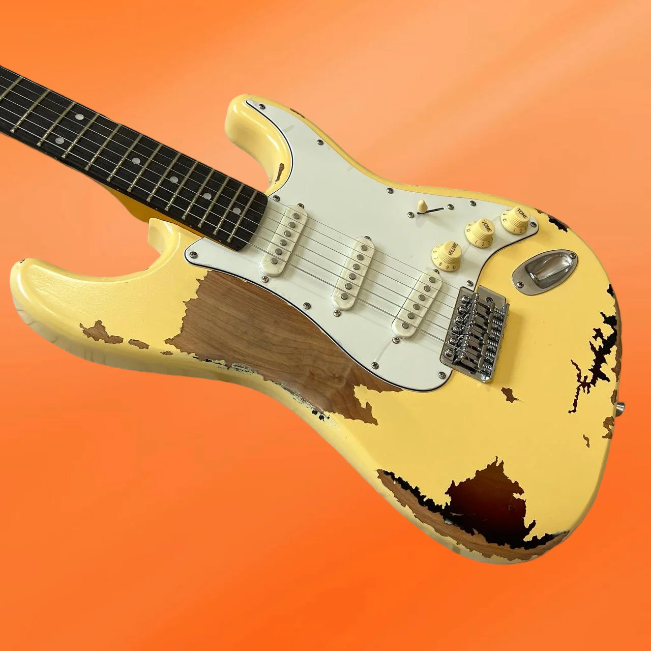 جيتار جديد رائع لعام 2026 الأكثر مبيعًا لوحة أصابع من خشب الورد المشوي بالفحم الأصفر