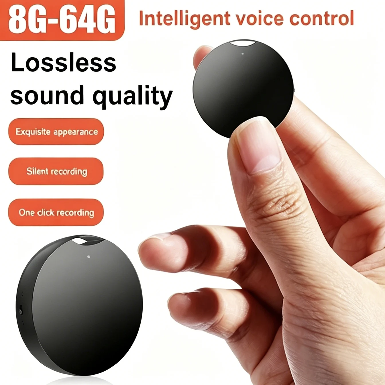 Mini Voice Recorder Pendant HD Noise Reduction 8G-64G Voice Activated Professional
