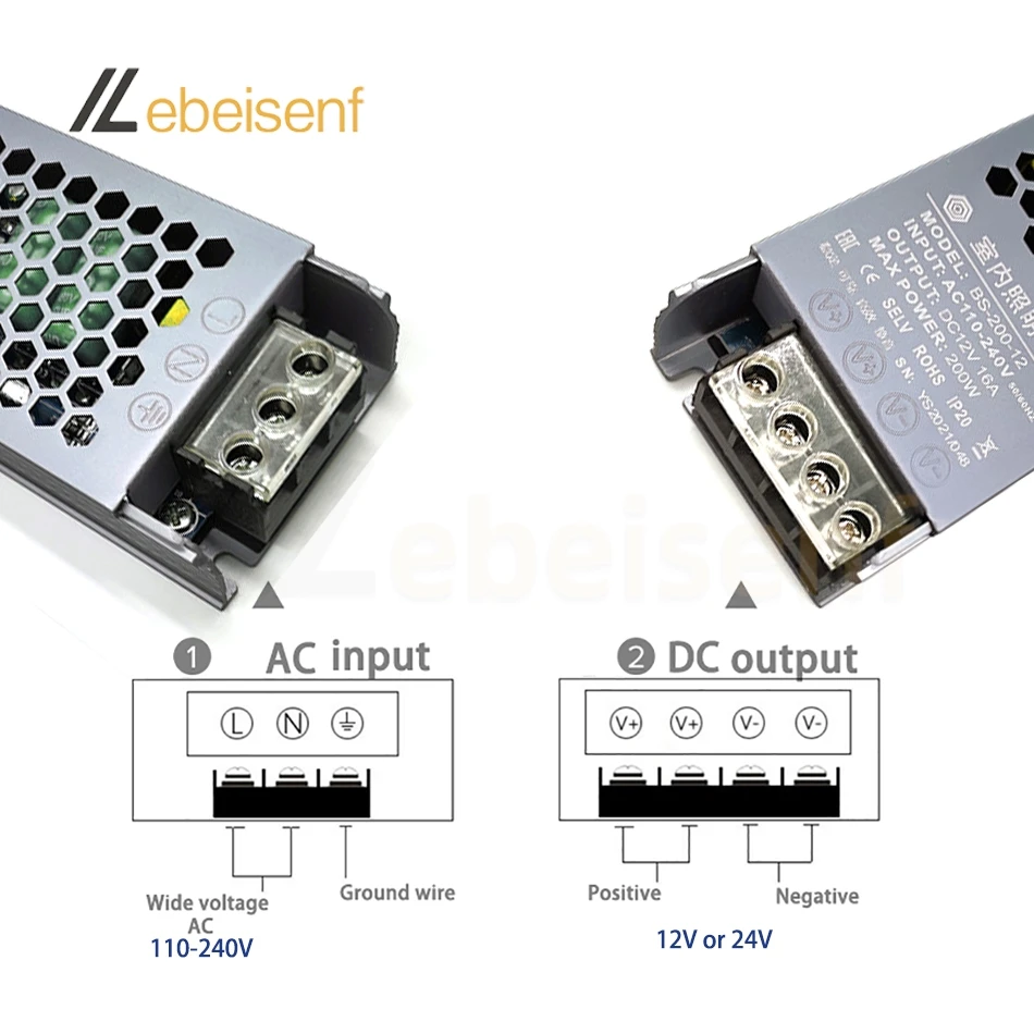 High Quality Indoor Lighting Power Supplies 60W 100W 150W 200W 300W 400W LED Driver Transformer 110V 220V to 12V 24V Converter