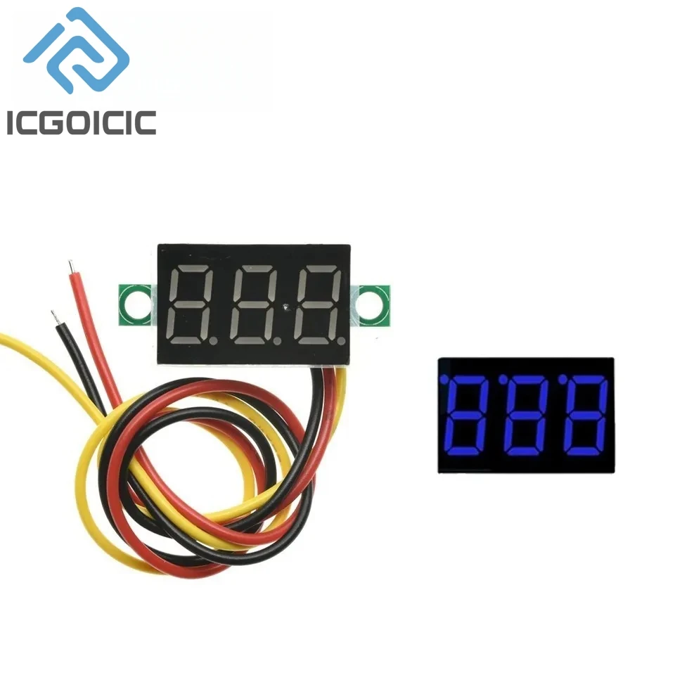 Mini 0.36 Inch DC 0-30V Voltmeter 2 Wires 3 Wires 4 Digits LED Motorcycle Digital Voltmeter Tester Digital Display Meter