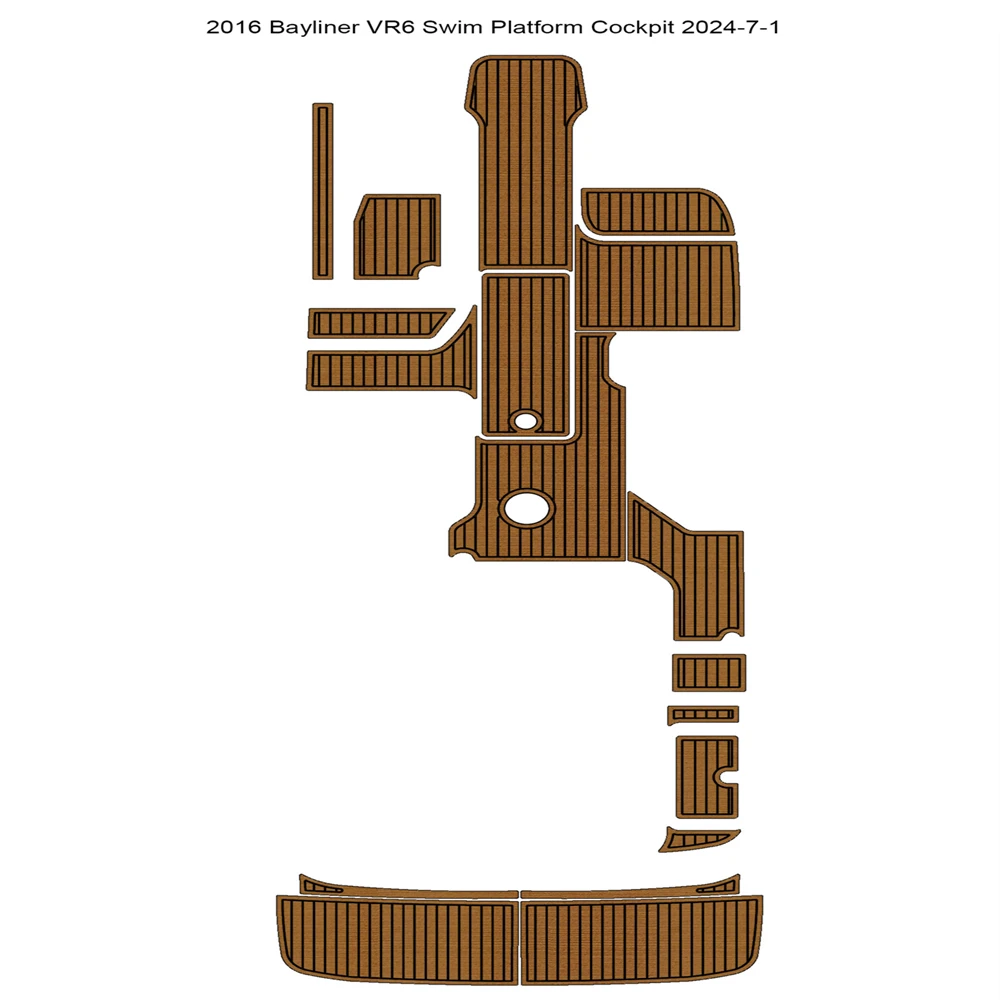 

2016 г., Bayliner VR6, платформа для плавания, подкладка для кабины, лодки из ЭВА, Тиковый напольный коврик, напольное покрытие из пены, самоклеящееся напольное покрытие в стиле SeaDek, маринемат