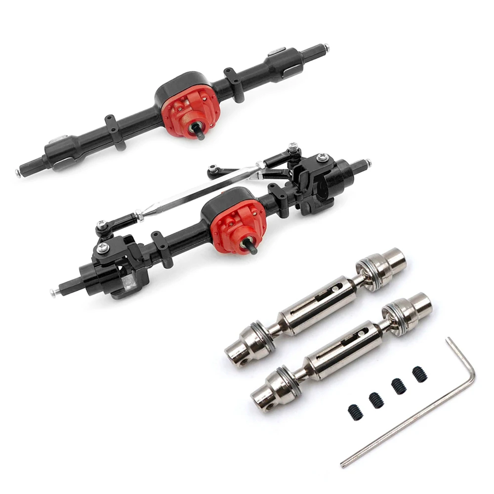 RC Car Metal Gear Front&Rear Bridge Axle Set With Drive Shaft for MN D90 D91 D96 99S FJ45 1/12 RC Car Upgrade Parts Accessories