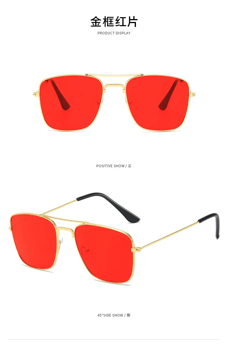 Quadratische Sonnenbrille Männer Vintage Metall Sonnenbrille für Frauen Luxusmarke Brille Sonnenbrille Damen Sonnenbrille für weibliche männliche antike – Detail 14