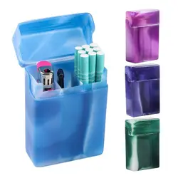 1pc Cigarette Case With Compartments Portable Plastic Cigarette Storage Case Box Holder Random Color