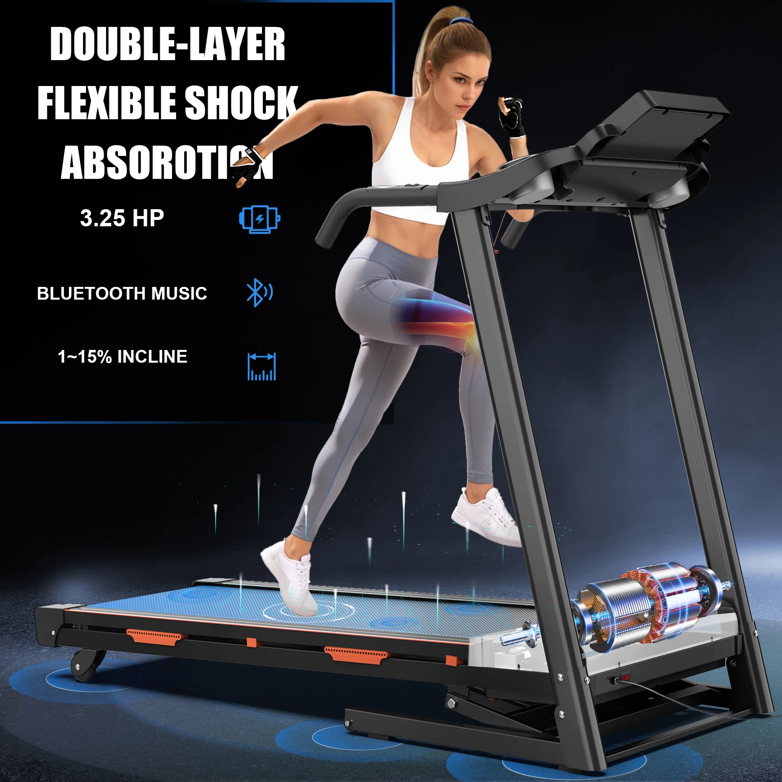 

Ready to Ship Running Machine USA Folding Treadmill Under Desk Walking Pad Foldable Mini Treadmill With 15% Incline