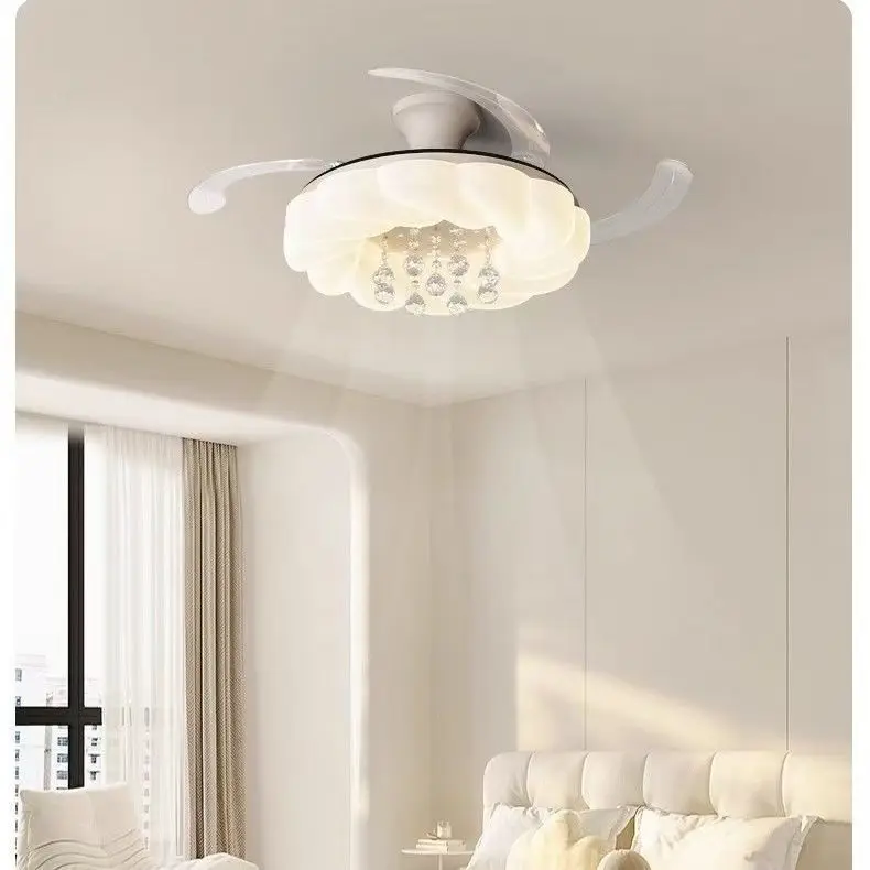 Full-spectrum Eye-protecting Modern Minimalist Cream-style Inverter Silent Invisible Fan for Bedroom and Dining Room