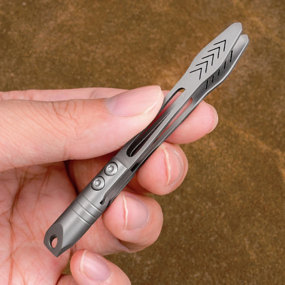 Titanium Alloy Precision Tweezers Mini Portable Keychain EDC Tool Exquisite Machined Tweezers for Coffee Beans Craft Outdoor Dai