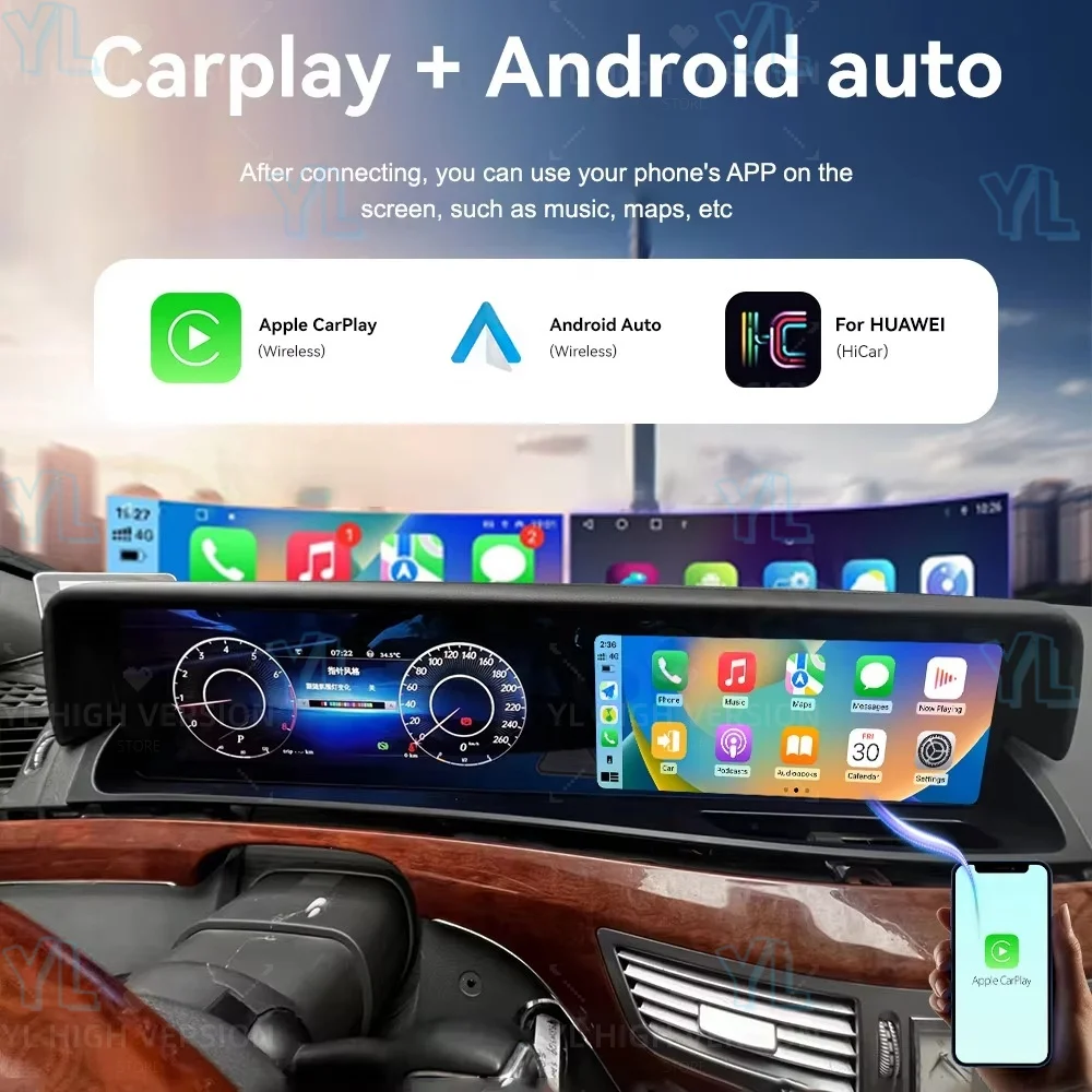 

LLYY Car Digital Cruiser Speed For Mercedes-Benz S W221 W222 2005 -2013 Android Auto Radio GPS Navigation Head unit Multimedia