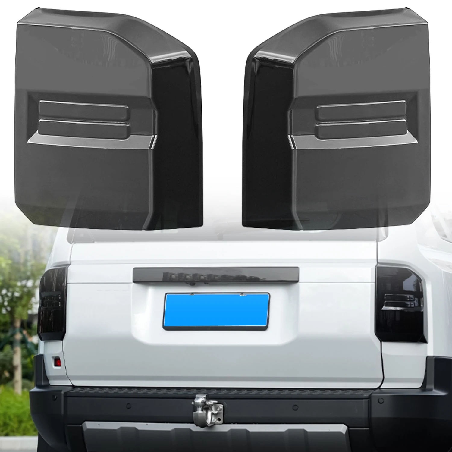 

For Toyota Land Cruiser 250 Prado LC250 2024 2025 Smoked Black Rear Tail Light Lamp Cover Trim Exterior Accessories 2pcs