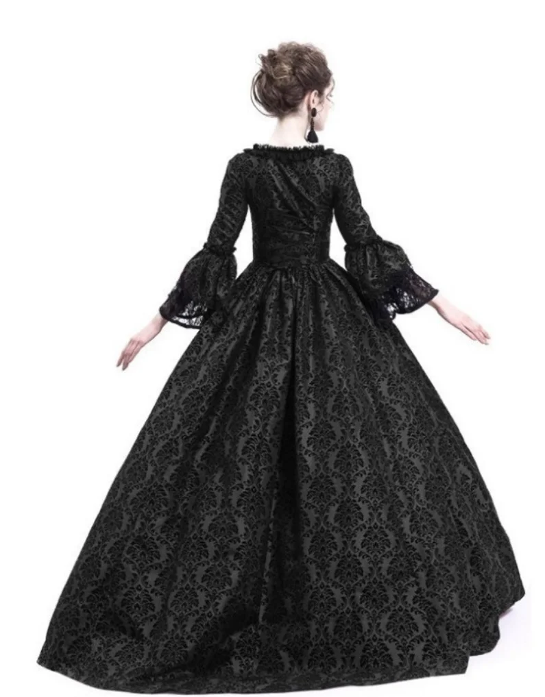 High-End-Palast kleid mit Spitzen-Patchwork-Rock, Retro-Mittelalter-Renaissance-Kleid