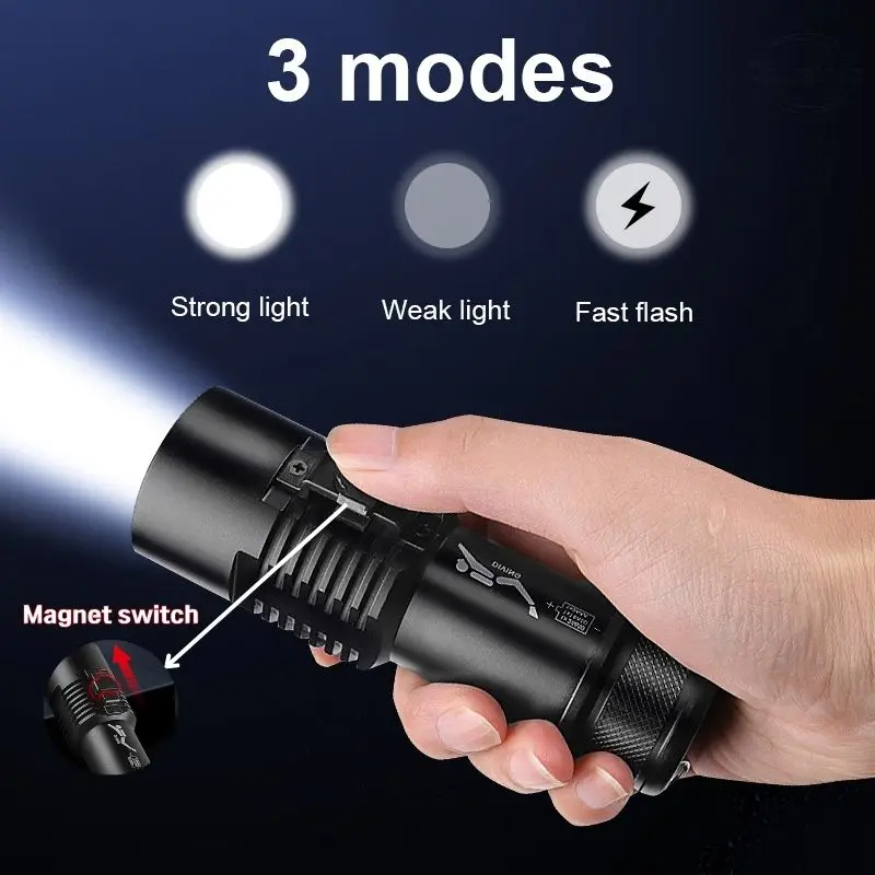 Super Bright 10000LM Professional Diving Flashlight High Power Diving 800M Underwater Dive Torch Scuba Diving Lantern Fishing