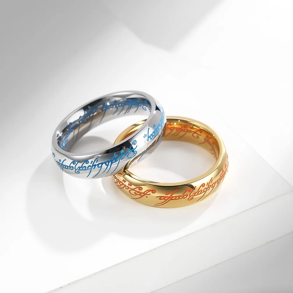 سيد واحد خواتم سلسلة سميكة فيلم سلسلة اللؤلؤ المتقدمة مع نفس حلقة القلادة الهيب هوب ثلاثية الأبعاد نحت داخل وخارج