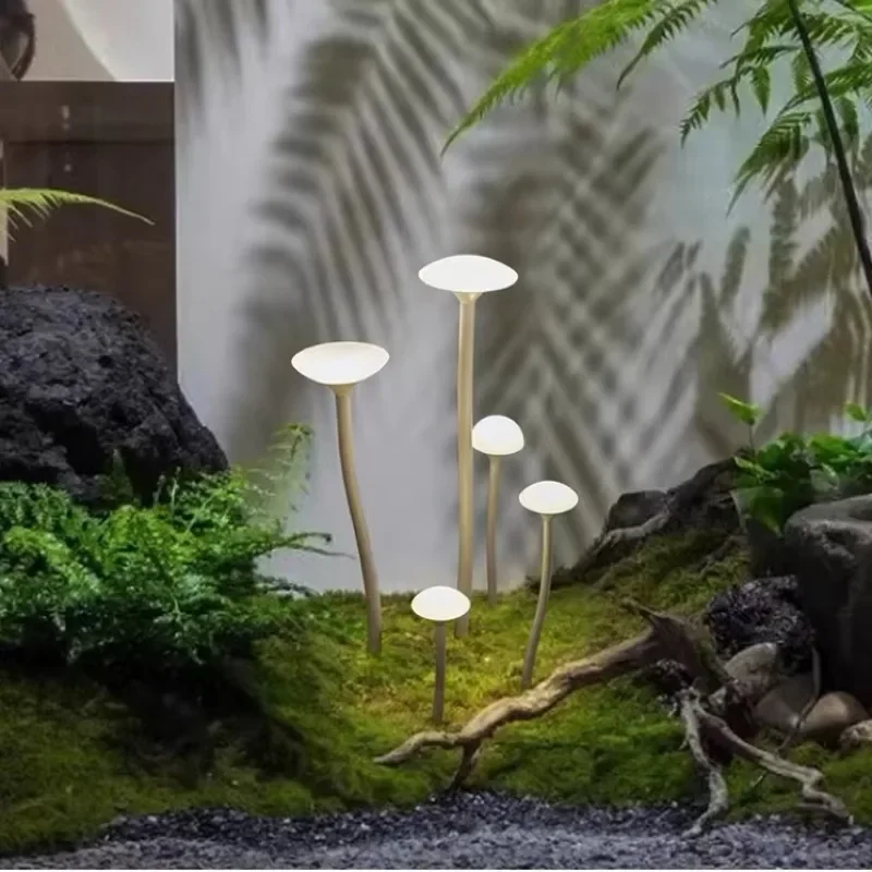 Outdoor waterproof luminous mushroom light 20/30/40/50/60/70CM garden villa decoration LED path light