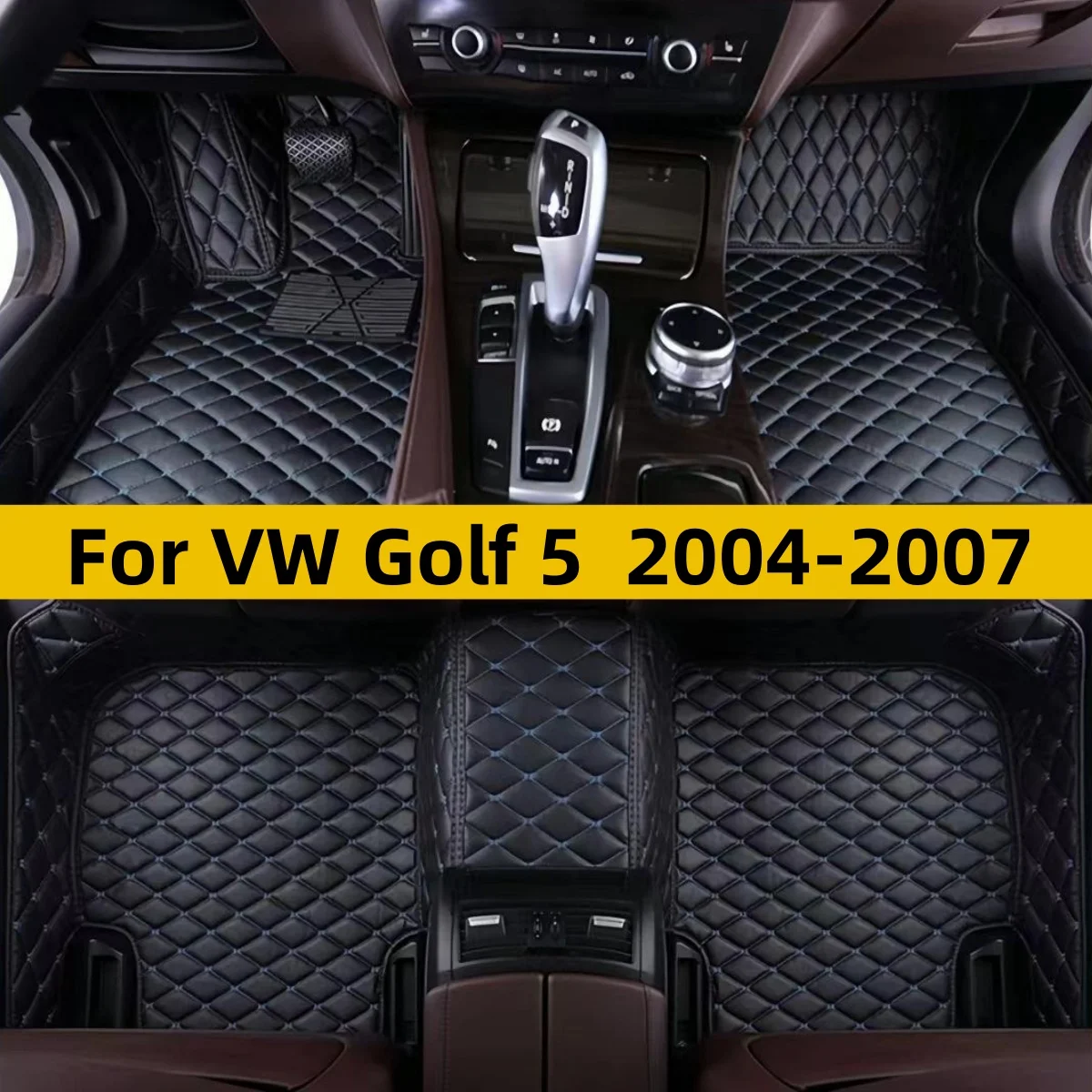 Custom Car Floor Mats Fit For VW Golf 5 2004 2005 2006 2007 Interior Accessories Anti Dirty Luxury Durable Leather Carpet
