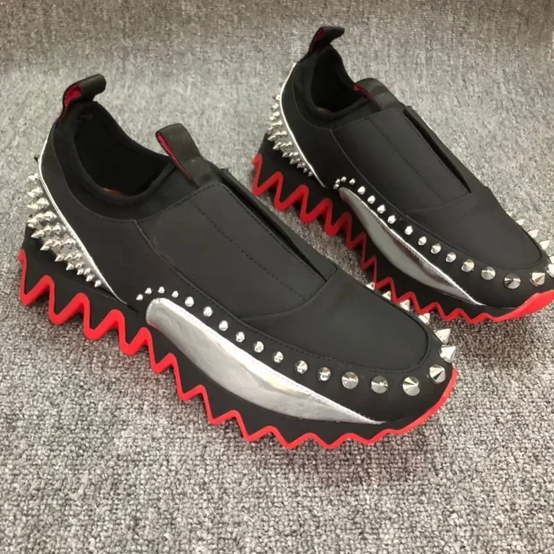 Men&Women Luxury Sneakers Senior Designer Shoes High end Quality Brand Classic Tennis Shoes Suede&Leather Red Sole Rivet Shoes