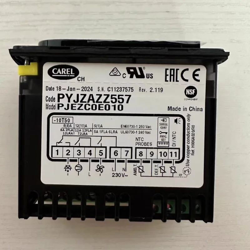 

Carel PJEZC0E010 Electronic Temperature Controller PYJZAZZ557---PJEZC0E010