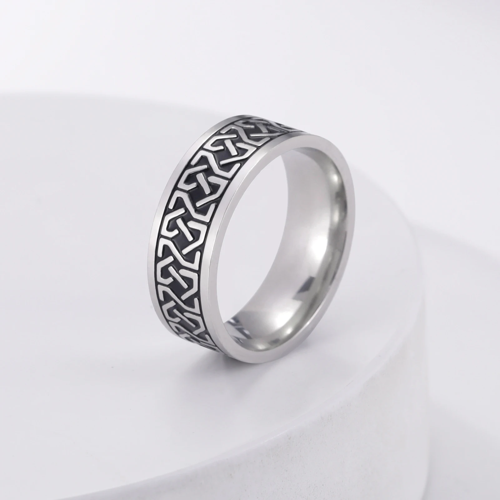 HIPEE Vintage Stainless Steel Viking Classic Valknut Celtic Knot Ring for Men Women Rotatable Fidget Anxiety Spinner Rings