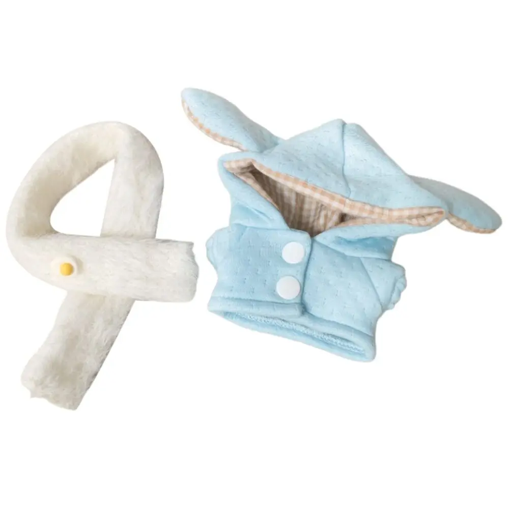 Ceative 10 cm vestiti per le bambole blu giallo sciarpa pelosa berretto in miniatura cappotto cambio vestito gioco casa da gioco sostituzione vestito giocattolo