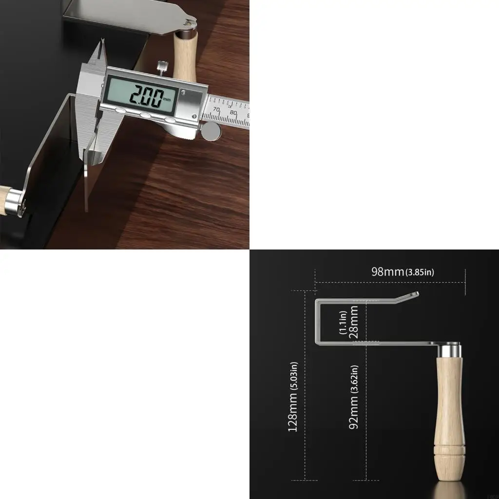 

1/2Pcs Aluminum Ceiling Board Clamp Woodworking Installation Tool with Wooden Handle for Gypsum Board Secure Mounting