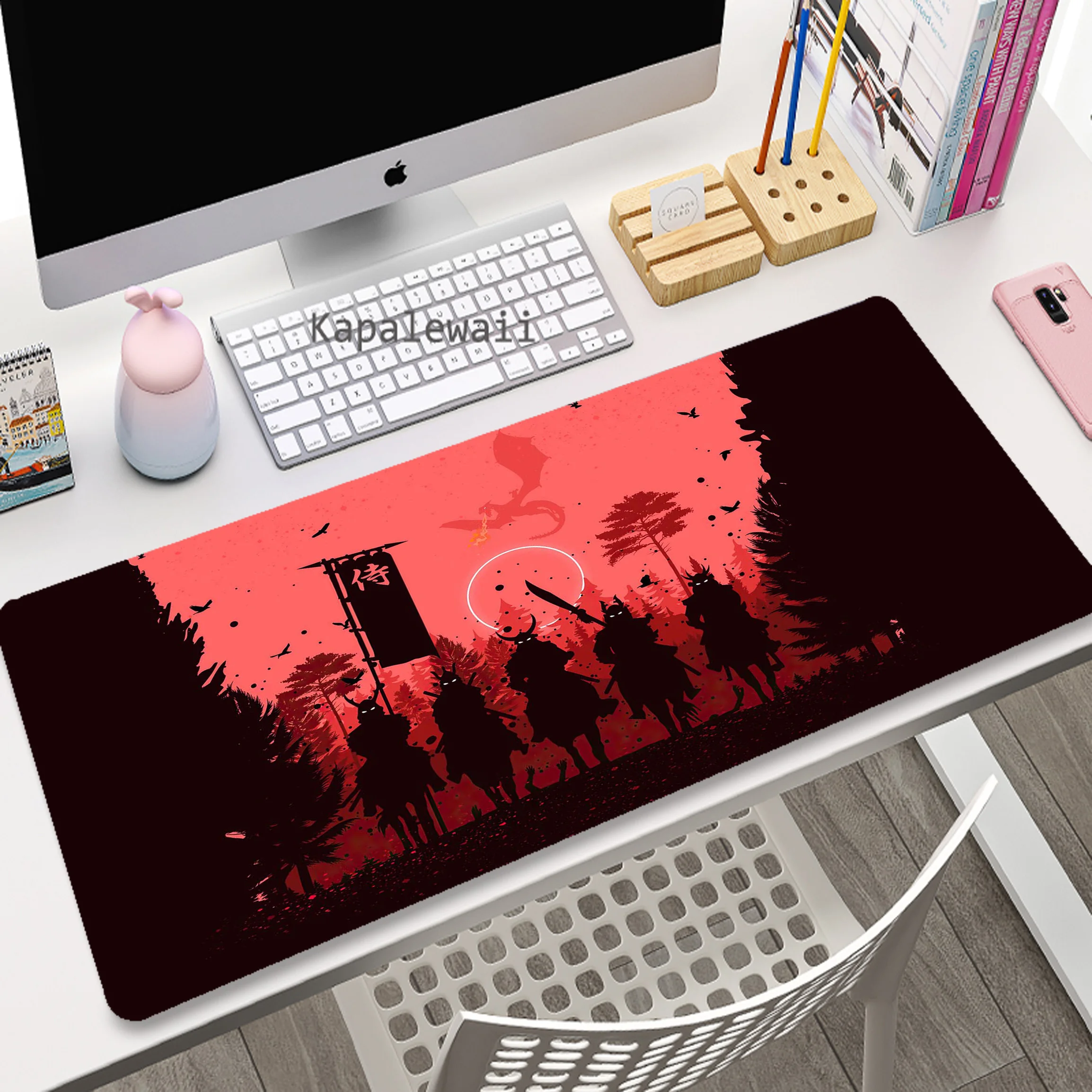 Estilo Japonês Maid Warrior Anime Gaming Mousepad, Acessórios de Velocidade Gamer, Almofadas De Teclado, Grande Tapete Do Mouse Do Computador, XXL